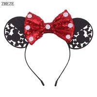 new classical dot polka sequin bows hairband mouse headband for girls diy party hair accessories gift femme boutique