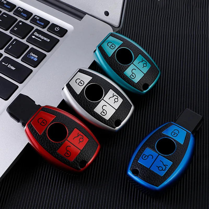 

Car Key Case Cover Key Bag For Mercedes Benz A B C S Class AMG GLA CLA GLC W204 W205 W176 W221 Accessories Holder Shell Keychain