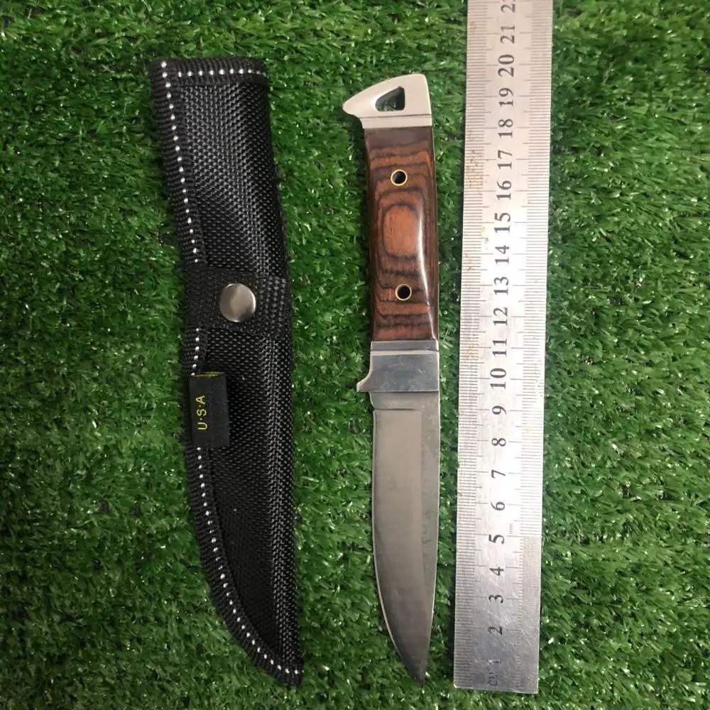 Открытый прямой нож 5CR13 из нержавеющей стали с алюминиевой ручкой Охотничий