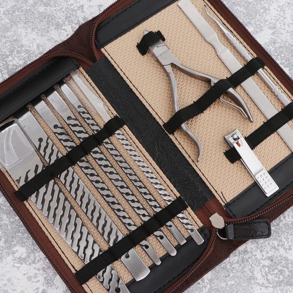 

10PCS Steel Professional Pedicure Tools Dry Dead Cuticle Remover Foot Nail Care Manicure Supplies for Adults Black