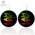 SOMESOOR Я черная женщина, образованные красивые деревянные серьги-капли, мощные высказки, печатные петли, Висячие ювелирные изделия для женщин, подарки