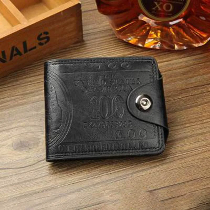 

Men Magnetic Buckle Dollar Pattern Multi-pockets Men Wallet Short Coin Purse Cards Holder -OPK