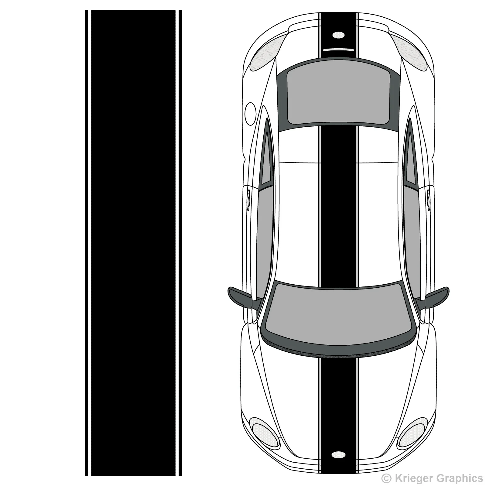 

For Beetle Center Racing Stripe Vinyl Decal Kit Car styling