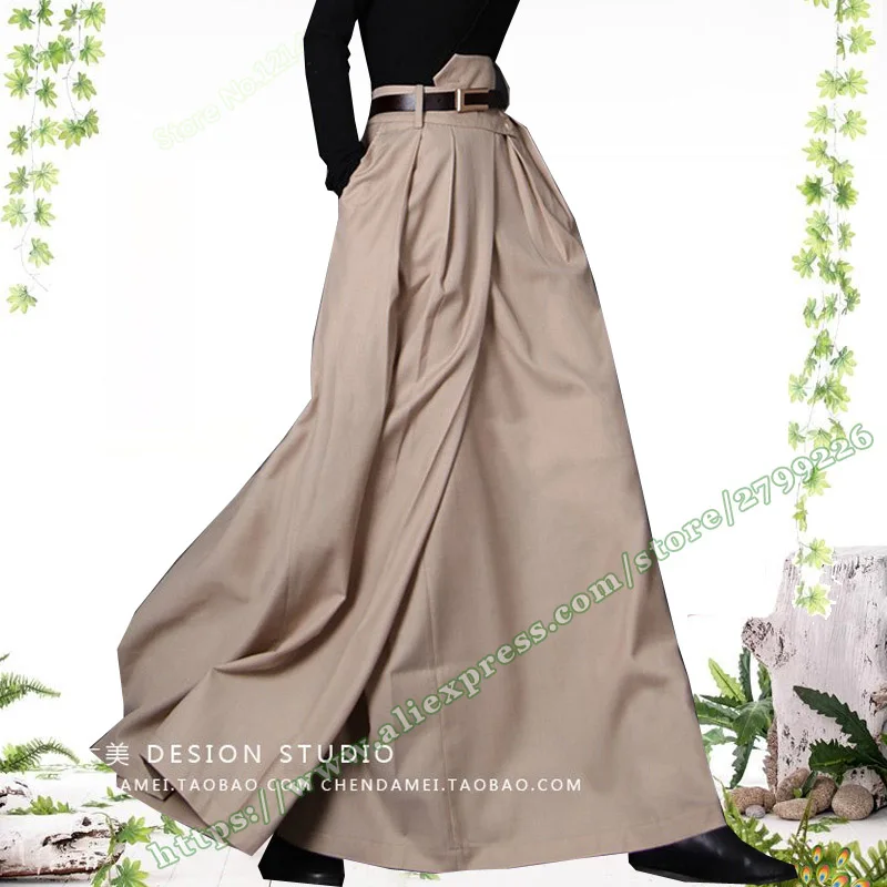 2021 Autumn New Fashion High Waist Mopping the Floor Stitching Split Straight Irregular A-line Long Maxi Womens Skirts Female