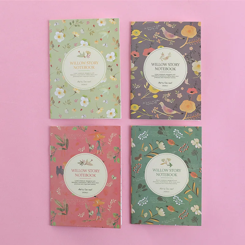 

4pcs/lot Cute Flowers Birds Animal Mini Notebooks Kawaii Stationery Notepad Diary Students Exercise Book Office School Supplies