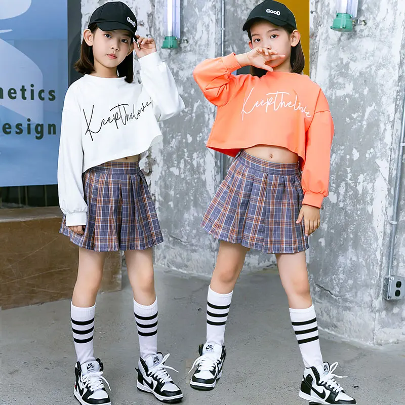 

Modern Children's Hip Hop Jazz Dance Competition Ballroom Costume For Girls Street Dancing Clothes Kids Stage Performance Outfit