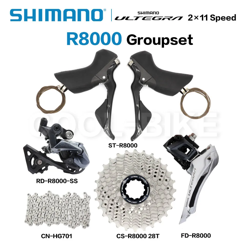 

SHIMANO ULTEGRA R8000 2x11v Groupset with Brake ST Lever Cassette Sprocket Chain Front/Rear Derailleur ORIGINAL for Road bike