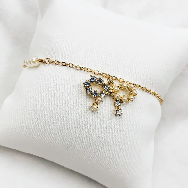 Европейский и американский стиль Хрустальный Браслет с бантом Изысканная