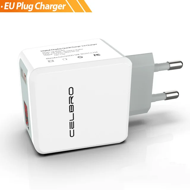 White EU Charger Светодиодный настенный адаптер зарядного устройства Quick Charge 3,0 USB быстрое зарядное устройство QC3.0 для мобильного телефона домашнее зарядное устройство для samsung huawei Xiaomi - Тип штекера: White EU Charger