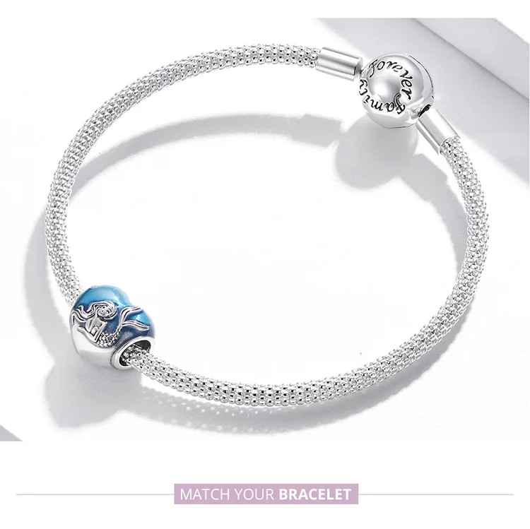 

2021 NEW Dream Mermaid Heart fashion 925 Sterling Silver Charm DIY Pendant Bijoux for Original Bracelet Bangle Making Jewelry