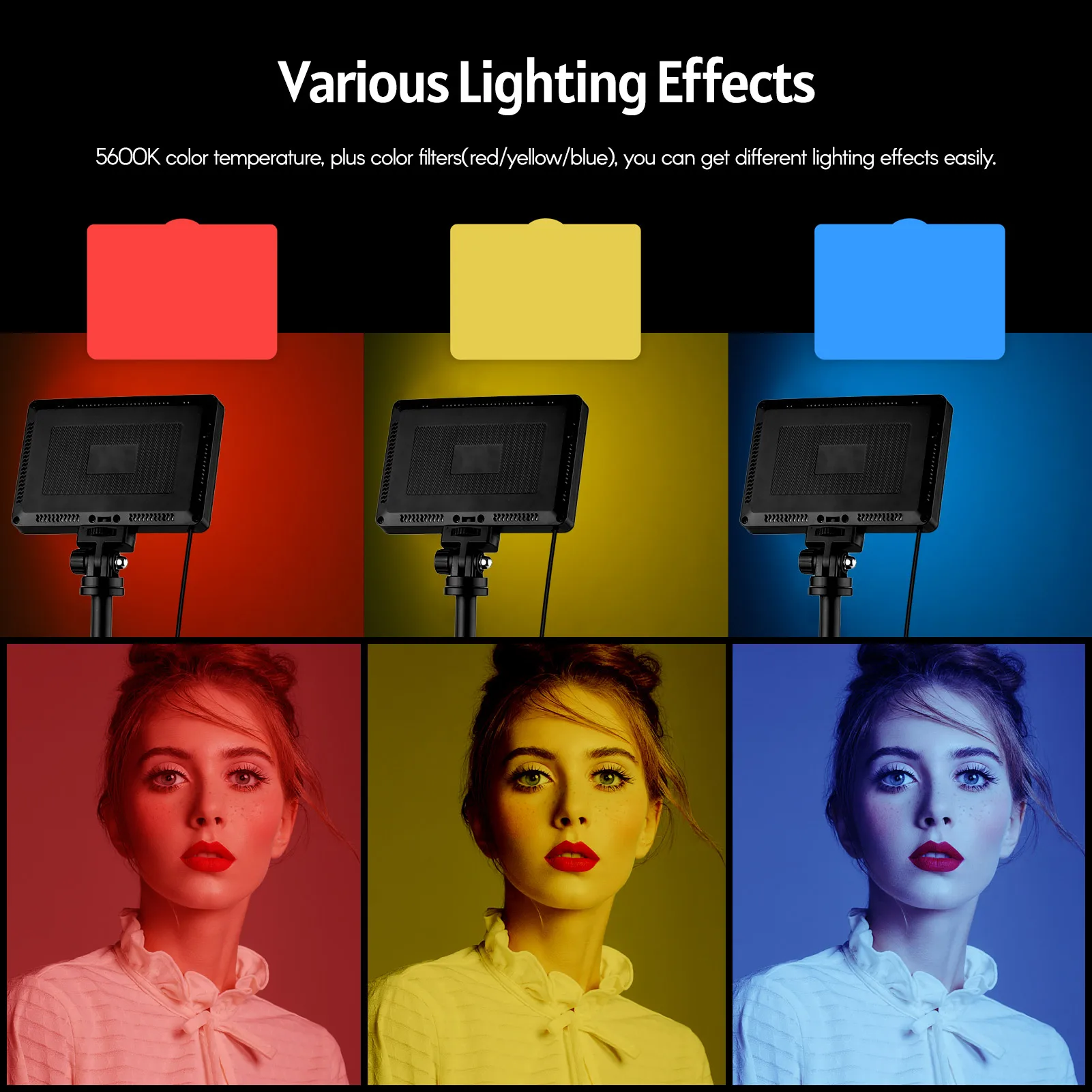 Andoer USB Video Conference Lighting Kit with 5600K Dimmable LED Lights Desktop Tripods Color Filters for Live Streaming | Электроника