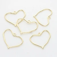6pcslot pure copper hanging plated color kc love heart charms earrings heart pendant earrings accessories