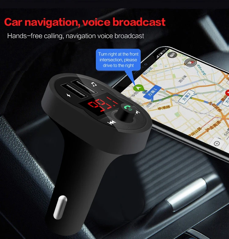 

Car FM Transmitter Modulator Bluetooth Handsfree Car Kit Audio Mp3 Player With 3.1A Car Fm Transmittor Dual USB Phone Charger