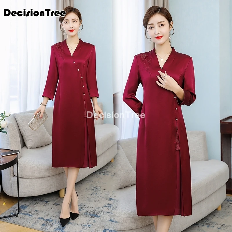 2021 современный cheongsam женское короткое Кружевное платье Ципао китайское вечерние