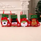 Рождественские Чулки со снежинками, подарочные пакеты для сувениров и украшений