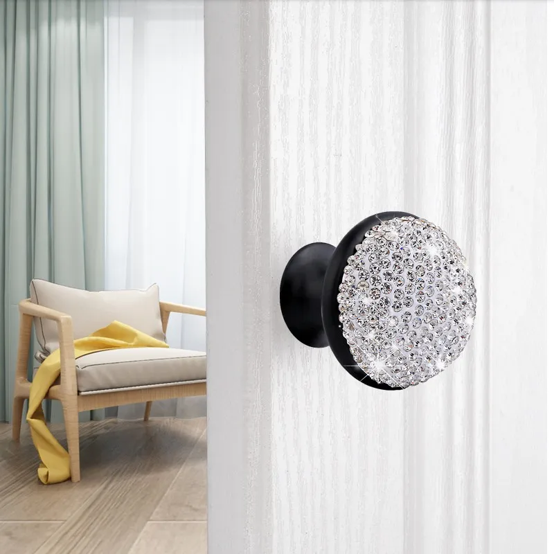 2 шт. 35 мм ручки для шкафа в форме гриба цветные хрустальные стразы выдвижные