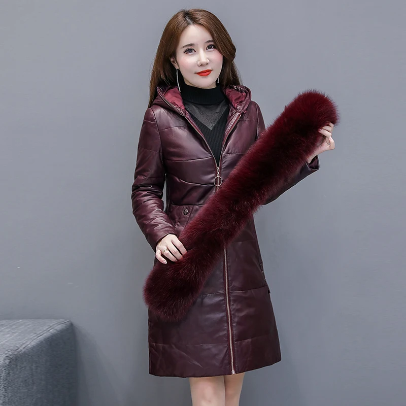 Зимнее модное пальто HANZANGL из искусственной кожи новинка 2020 женский тонкий