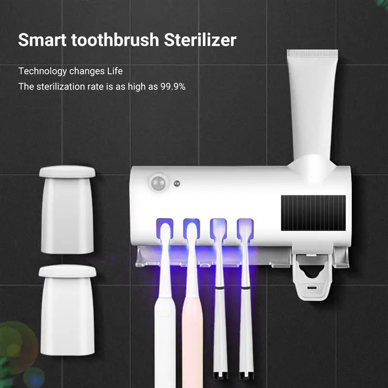 

Uv toothbrush holder, solar powered automatic sterilizer, toothpaste dispensers, bathroom and home accessories