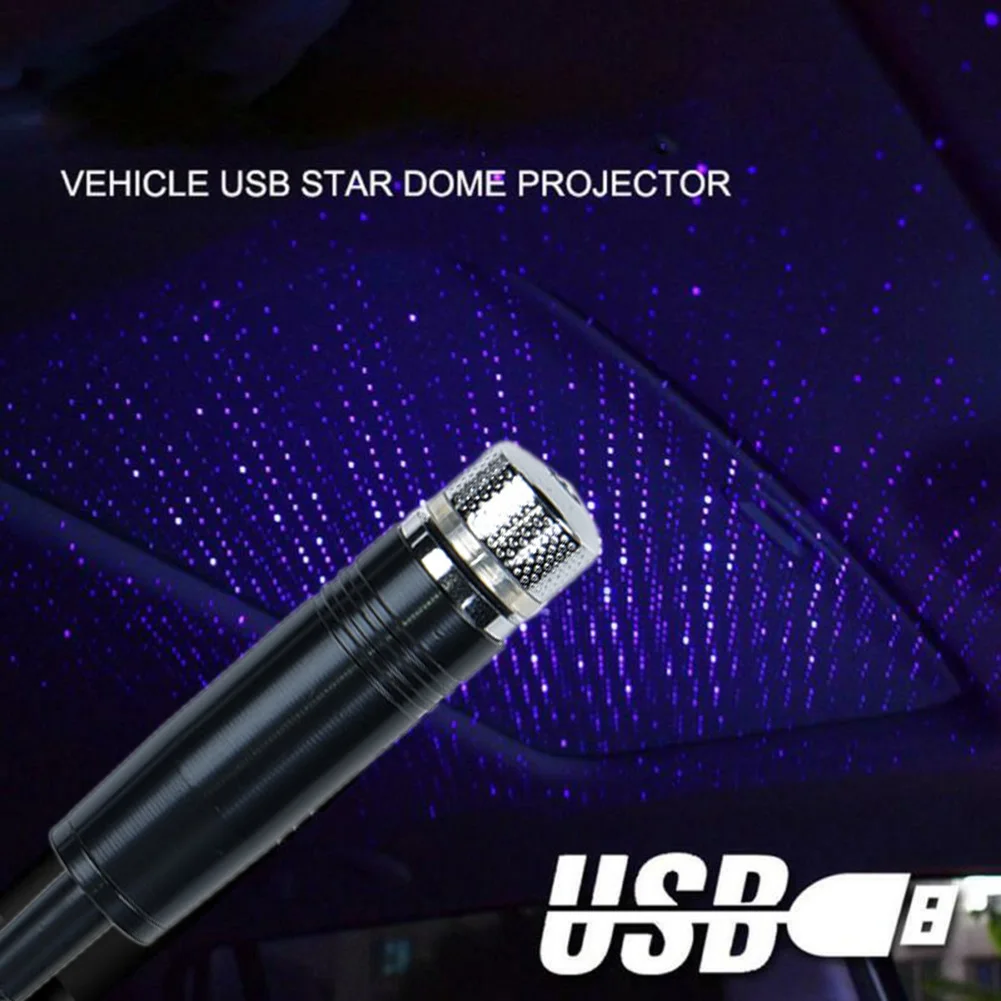 Car Atmosphere Lamp Interior Roof Ambient Star Night Light LED USB Projector Kit | Автомобили и мотоциклы