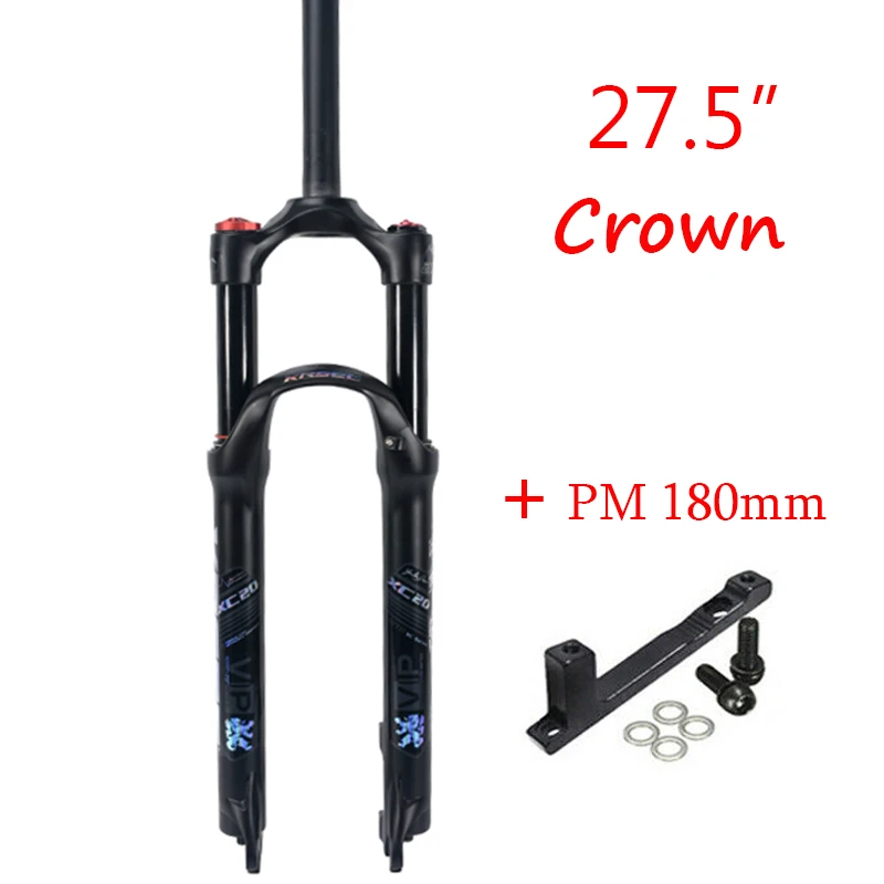27.5 Black-adapter KESEC MTB подвеска вилка 120 мм алюминий 9 мм дисковая Велосипедная вилка 1-1/" вилки для горных велосипедов адаптер PM 180 мм 26 27,5 29" - Цвет: 27.5 Black-adapter