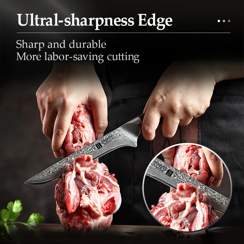 XINZUO 6 &quotдюймов нож обвалочный рыбы Ножи 67 слоев из дамасской стали Сталь Razor Sharp