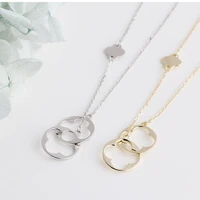 sterling silver real s925 necklaces women chains vintage jewelry pendants undefined fashion luxury long interlocking clover
