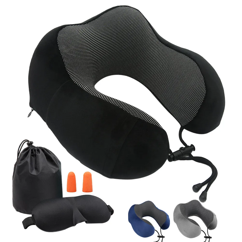 Дорожная подушка с эффектом памяти U образная для поддержки головы шеи поезда