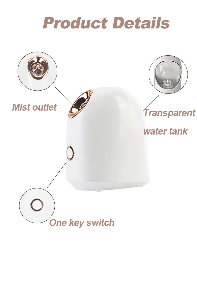 

Electric Facial Steamer Nano Spray Large-capacity Constant Temperature Face Spa Hot Steaming Deap Cleaning Whitening Tool