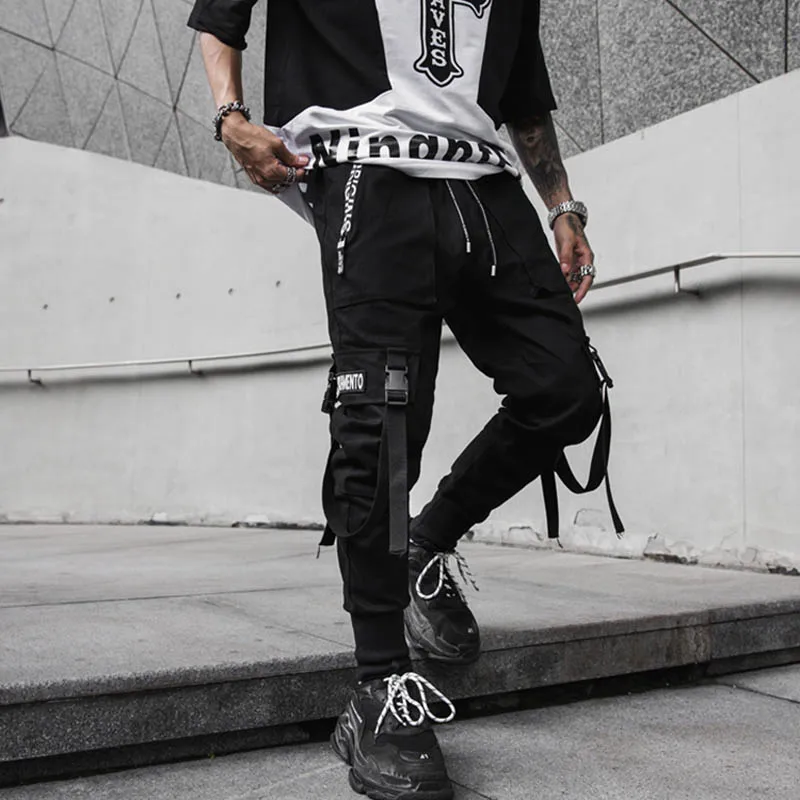 Брюки Techwear мужские в стиле Харадзюку штаны хип-хоп тренировочные брюки для клуба