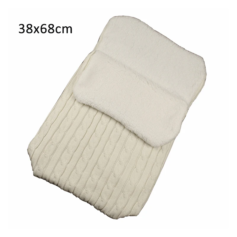 Saco Sacos de dormir para beb&eacute;s dormir c&aacute;lido para reci&eacute;n nacido, para cochecito, accesorios para ni&ntilde;os, saco grueso de punto para dormir-5