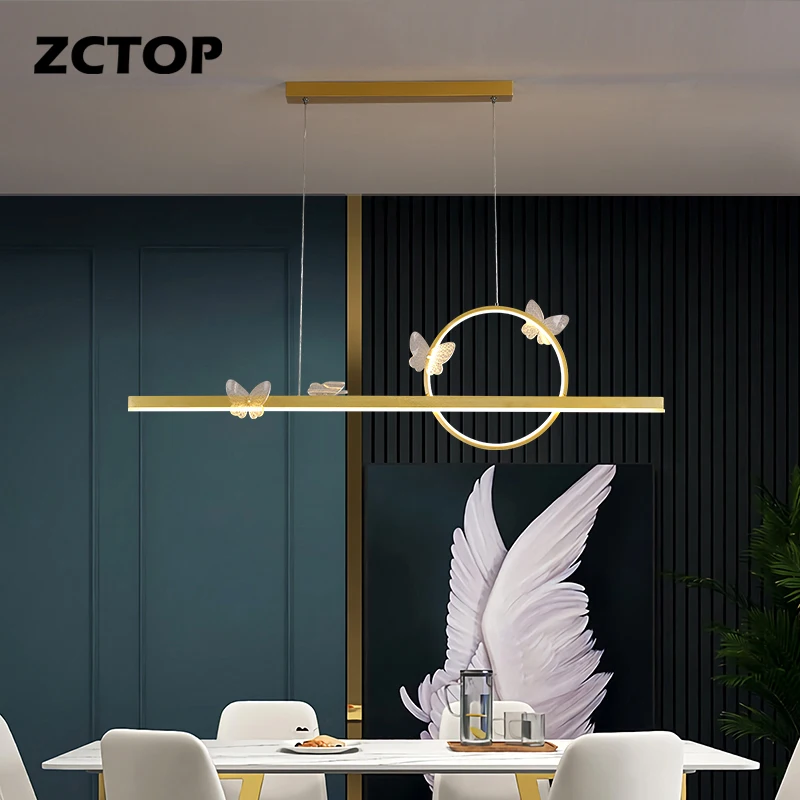 

Gold Chandeliers LED Modern Dining Living Room Bedroom Study Room Home Indoor Lighting Aluminum body Dimmabl chandelier Fixtures