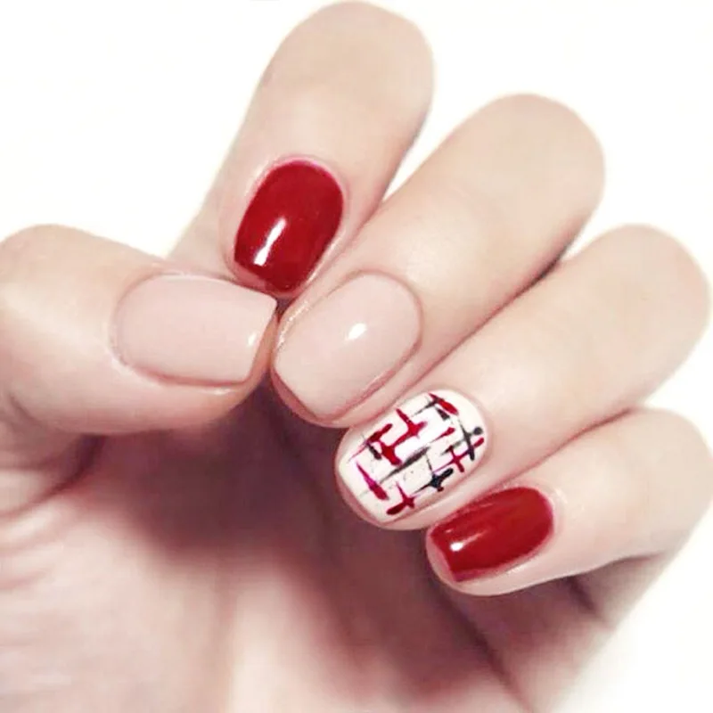 24 шт. искусственные овальные ногти многоразовые съемные водонепроницаемые