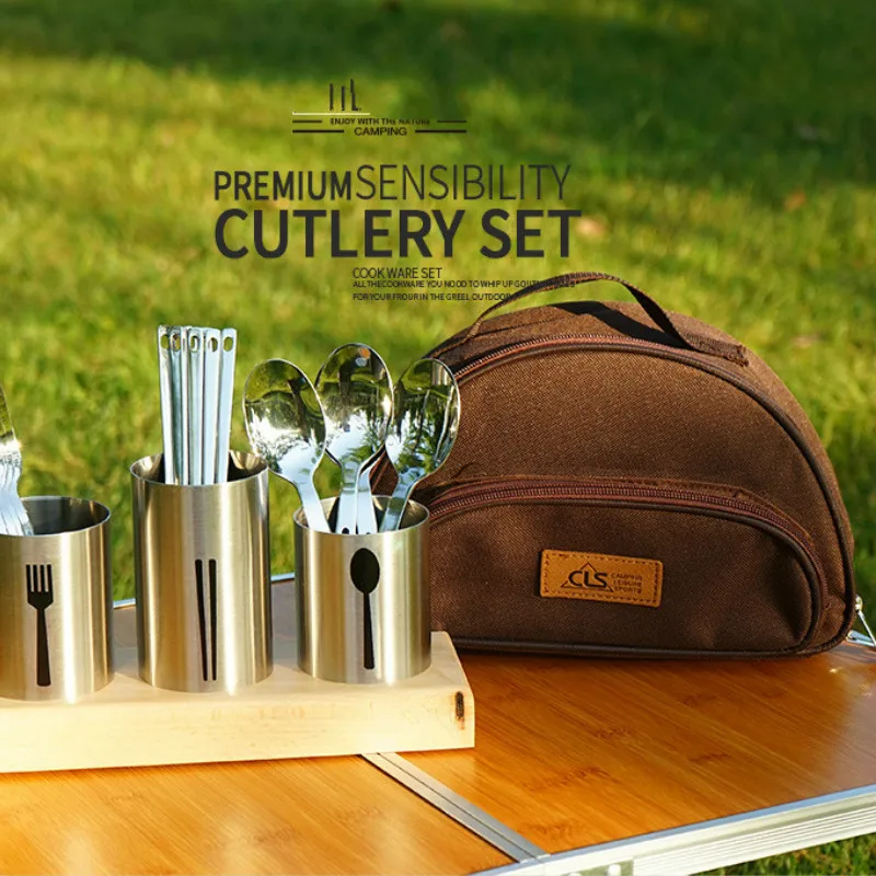Portable Outdoor Picnic Lunch Bag Tableware Storage Bag Travel Cosmetic Bag Tourism Storgage Bag Wash Bag Tableware storage