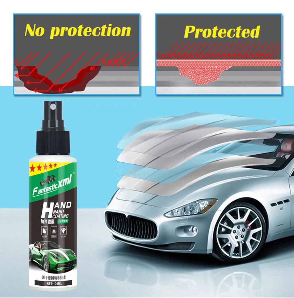 Automotive nano spray coating agent Liquid Ceramic Spray Coating Top Coat Quick Nano-Coating Auto Wax 100/120ML | Автомобили и