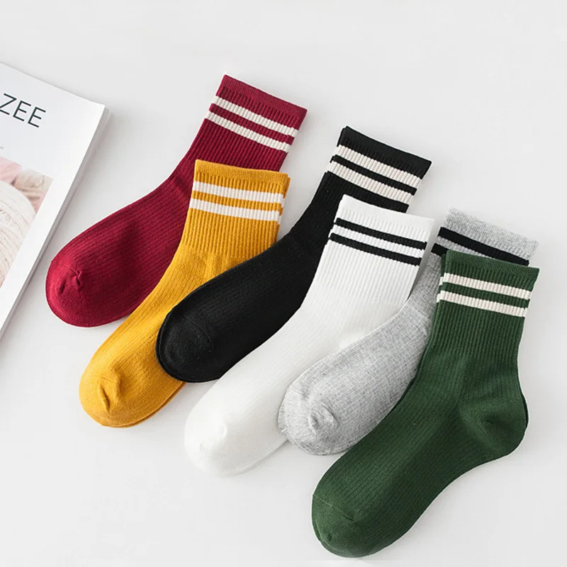 

Забавные милые хлопковые свободные полосатые носки для девочек средней школы в японском стиле цветные женские короткие носки в стиле ретро