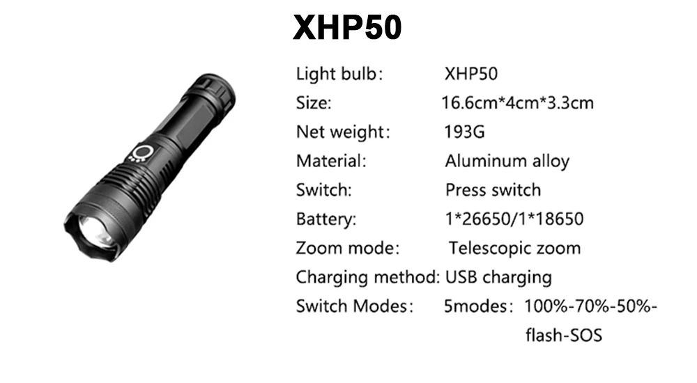 Мощный светодиодный фонарик с XHP 70,2, лампа с бусинами, масштабируемый, 3 режима освещения, светодиодный фонарь, USB Перезаряжаемый, для кемпинга, охоты, лампа