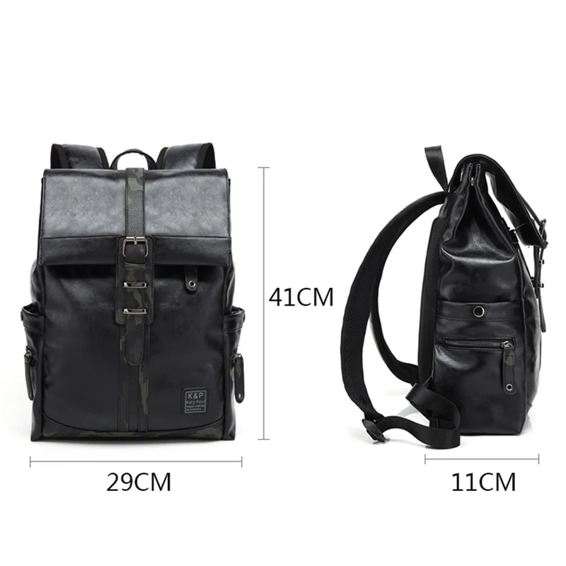 Мужской рюкзак из искусственной кожи повседневный дорожный ранец для ноутбука