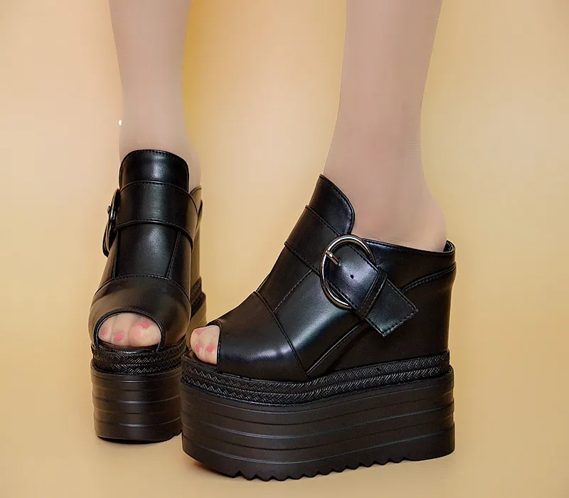 Сандалии и шлепанцы на ультравысоком каблуке 14 см элегантные тапочки модная