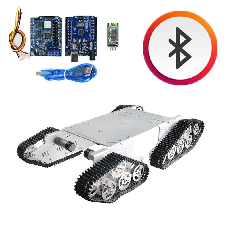 Металлическое шасси для танка DOIT T900 с Arduino 4 канальным двигателем постоянного