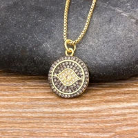 nidin fashion evil eye pendant crystal copper cubic zirconia turkish lucky eye zircon necklace statement party gift jewelry