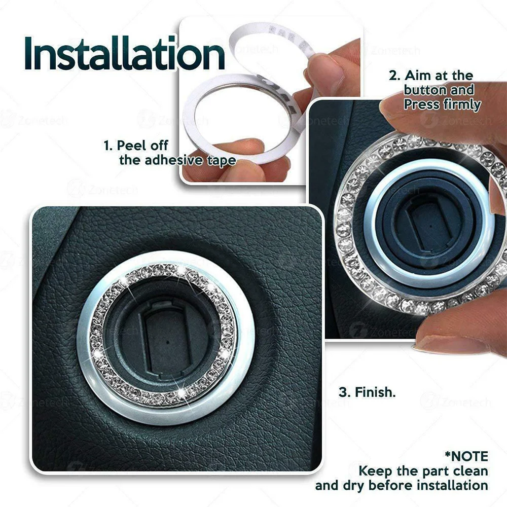 

1pc Universal Fashion Diamond-studded Non-slip Steering Wheel Cover about 38cm