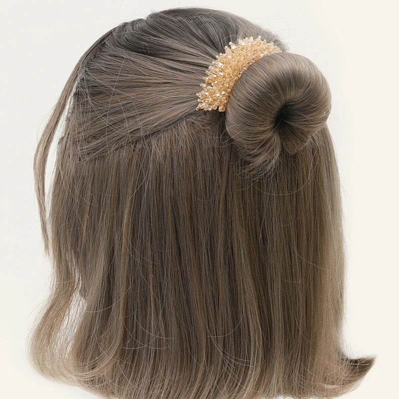 Булочка для волос инструмент укладки свадебные стразы жемчужные цветы