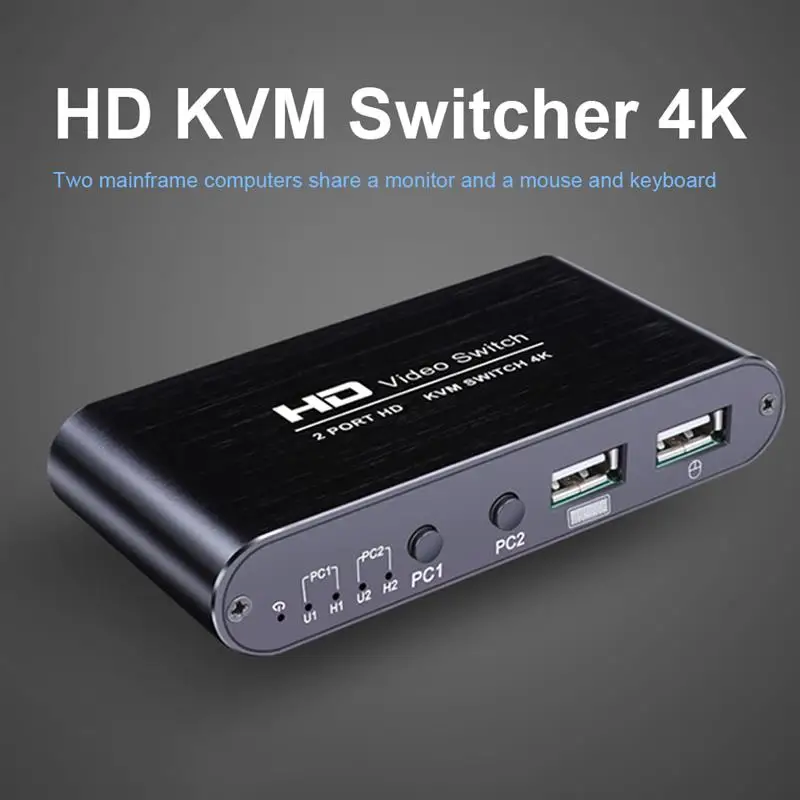

HD Video Switch Wireless Mouse Keyboard Sharer 4K HDMI-Compatible KVM USB 2.0 Computer Switcher Monitor Display Sharer