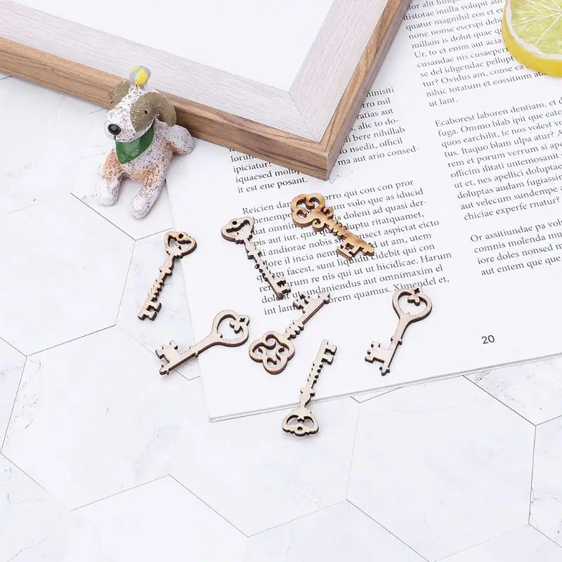 20 шт. Лазерная Резка деревянных ключей украшение деревянная форма Свадебный