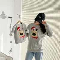 new year christmas family matching children clothes xams sweaters deer print family parent child outfits printing cotton sweater
