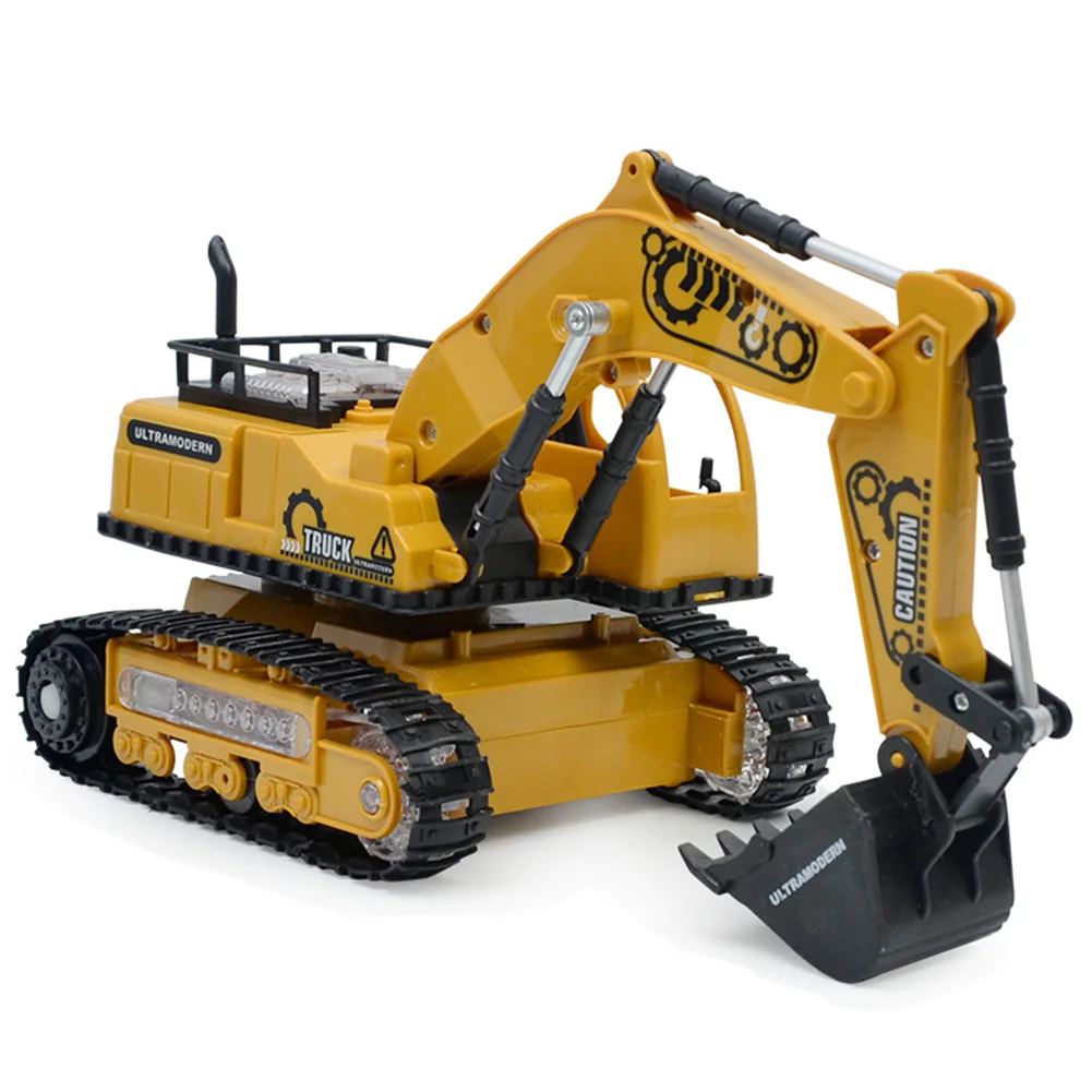 Беспроводная модель бульдозера на батарейках подарки для детей музыкальная с