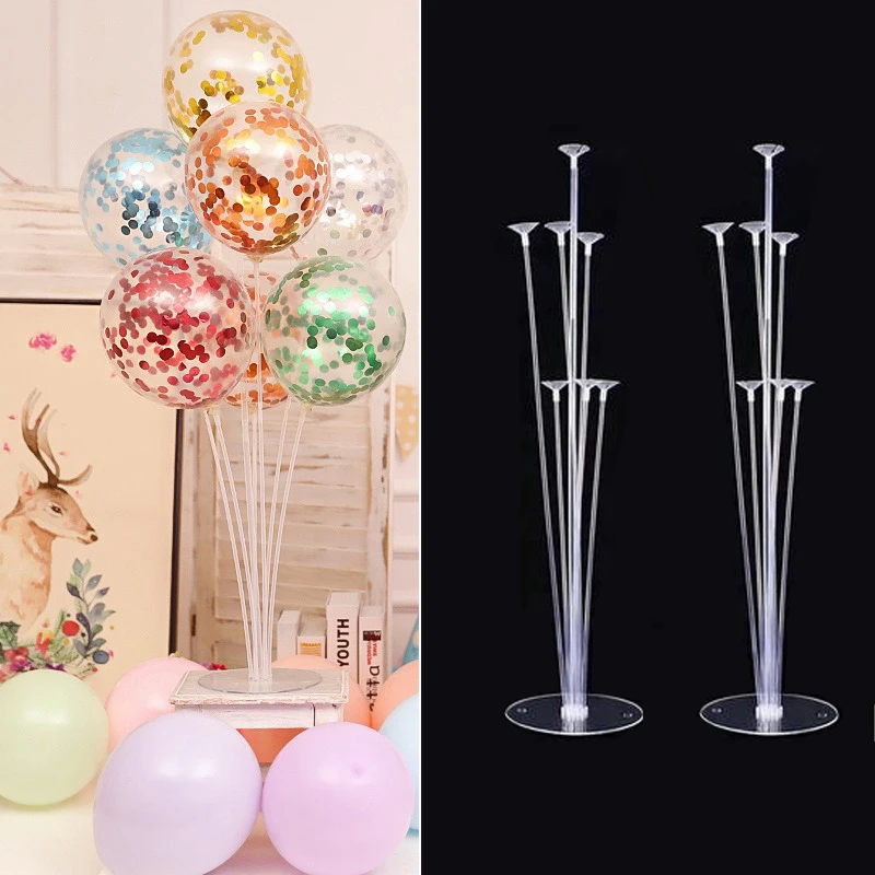 

1 set of 7-tube balloon bracket pole colorful paper balloon children's shower birthday party Wedding Christmas decorations #3