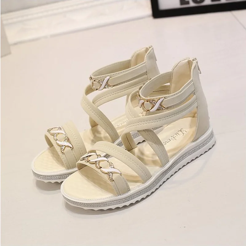 

New Fashion Shoes Women Flat Sandals Summer Soft Leather Leisure Ladies Elegant Sandals Female Flat Shoes Zapatos Mujer