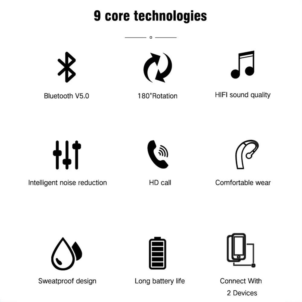 Беспроводные стереонаушники Blutooth HD наушники с микрофоном Bluetooth автомобильный