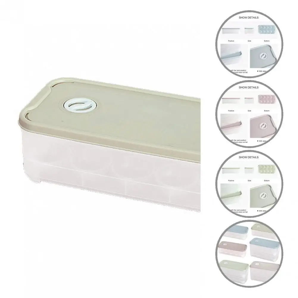 

PP Useful Stackable Refrigerator Egg Holder with Cover Space-Saving Egg Holder Large Capacity for Kitchen